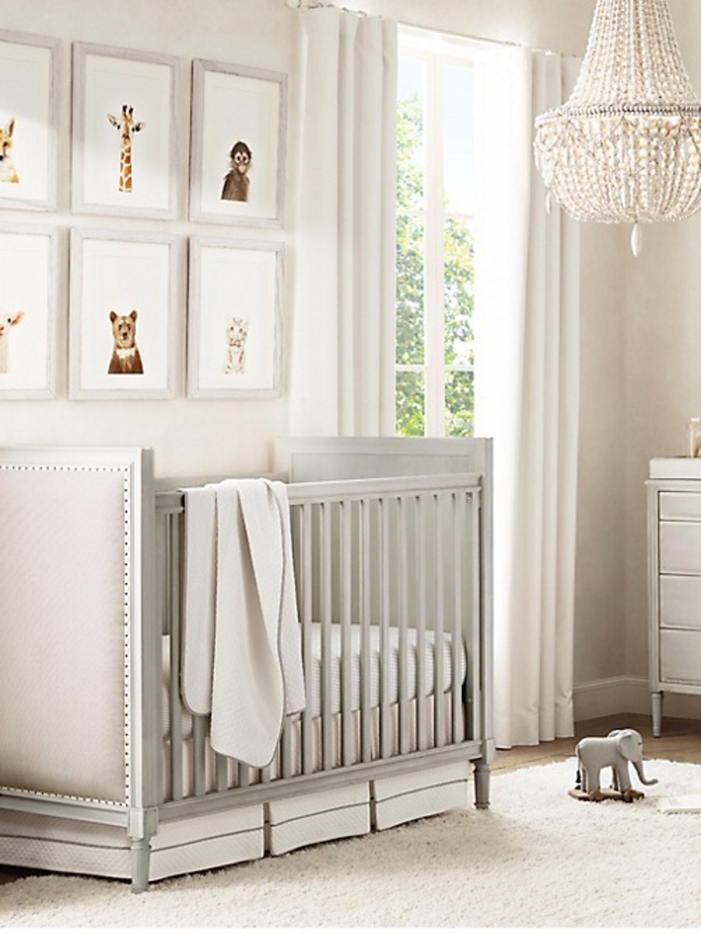 Restoration Hardware Diamond Matelasse Crib Skirt and Fitted Sheet